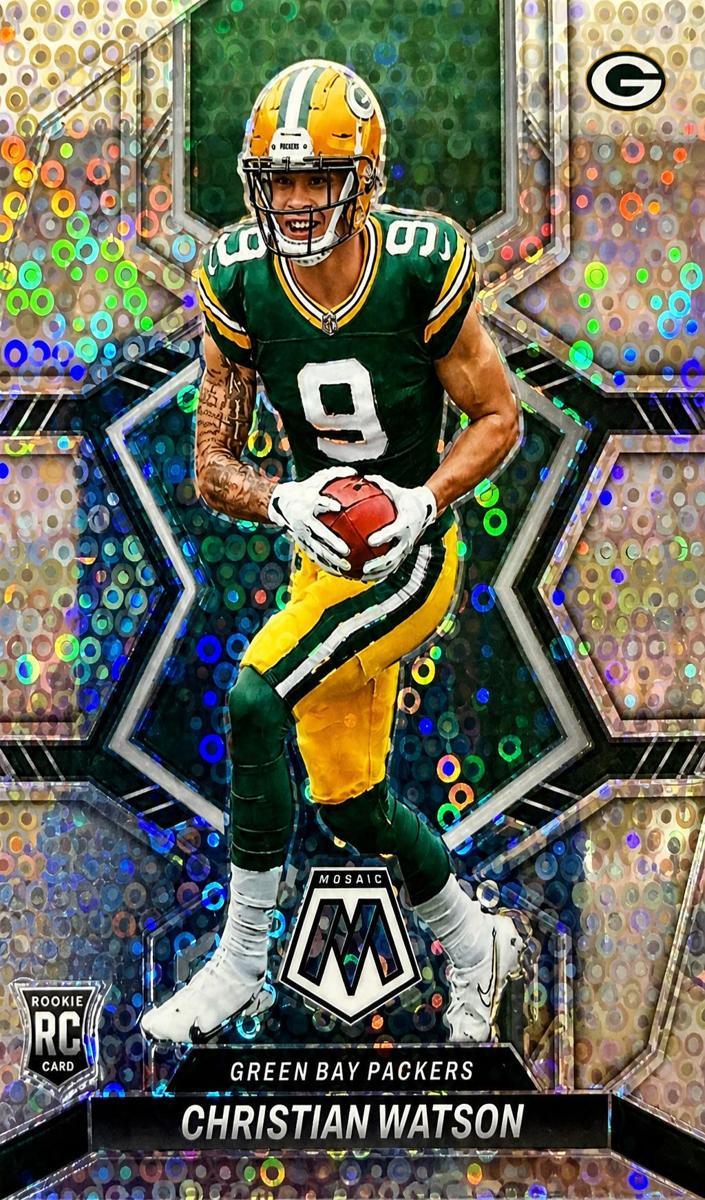 2022 Panini Mosaic Football No Huddle Silver Christian Watson #327 PSA 7.5