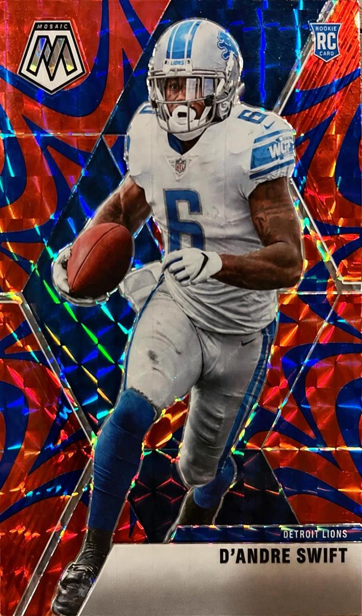 2020 Panini Mosaic Football Mosaic Reactive Blue D'Andre Swift #215 PSA 9