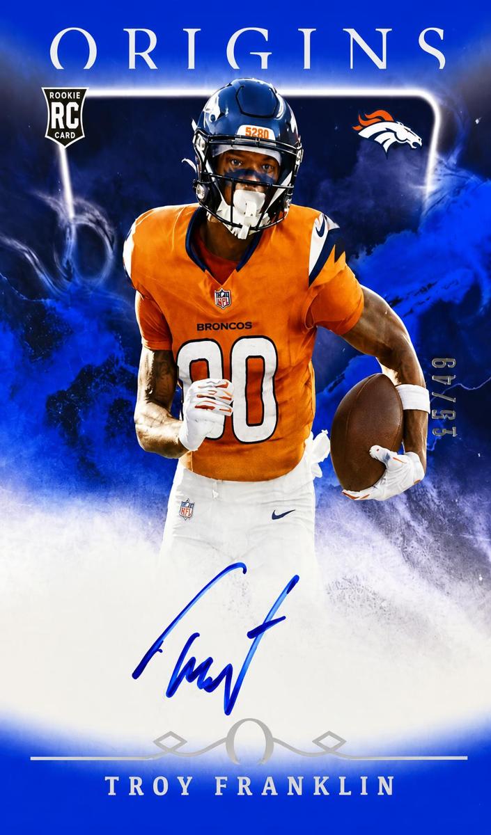 2024 Panini Origins Football Blue Troy Franklin #RAU-TFR