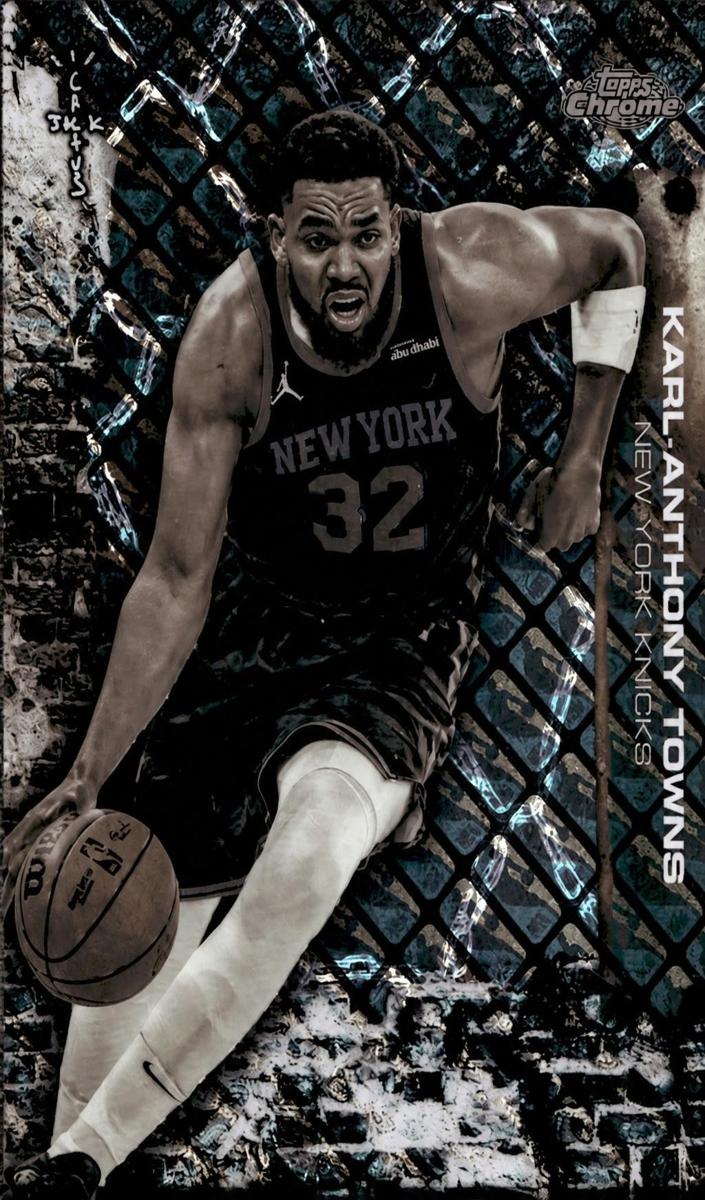 2025 Topps Chrome Cactus Jack Basketball LogoFractor Karl-Anthony Towns #5