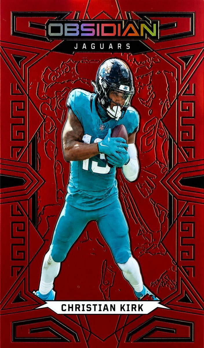 2023 Panini Obsidian Football Asia Electric Etch Red Flood Christian Kirk #43