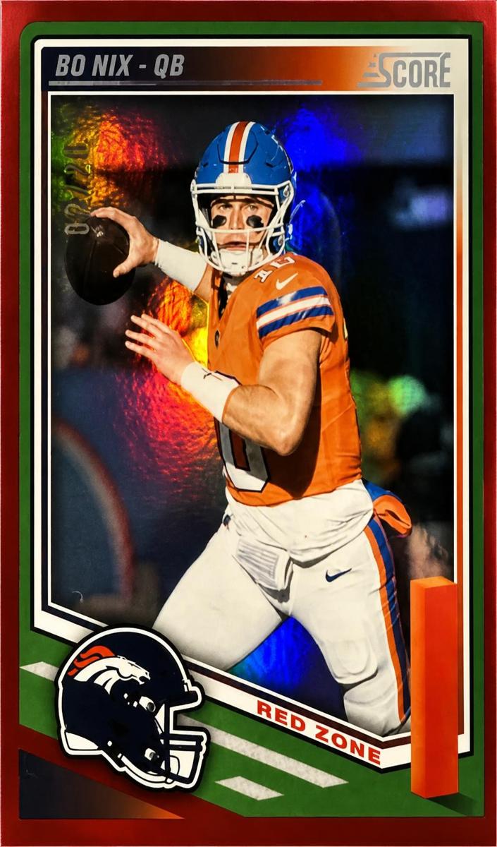 2025 Panini Score Football Red Zone Bo Nix #253 PSA 9