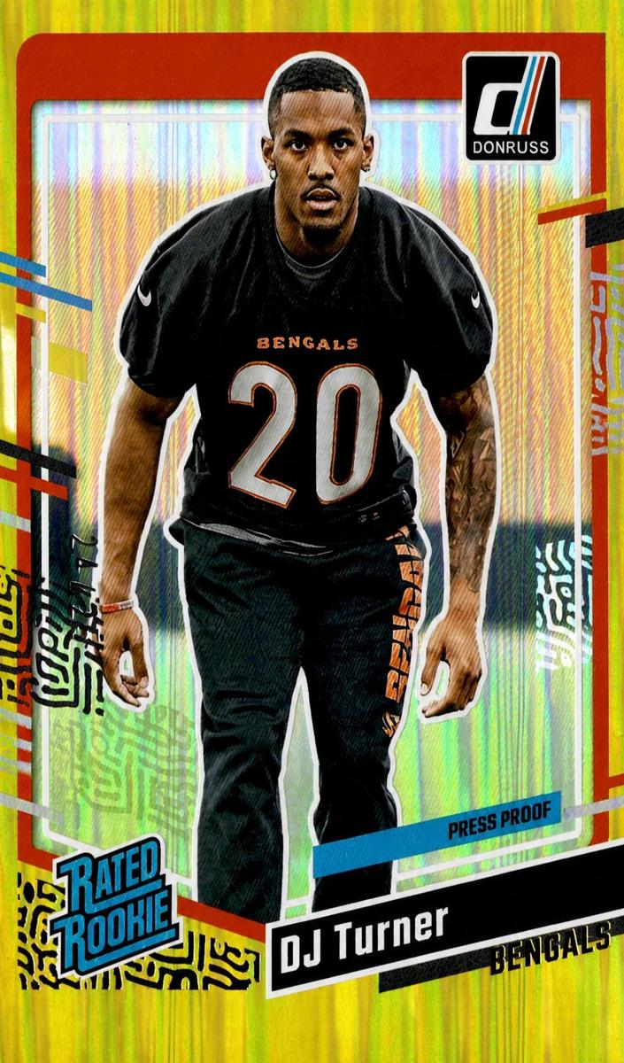 2023 Panini Donruss Football Press Proof Gold Die-Cut DJ Turner #319