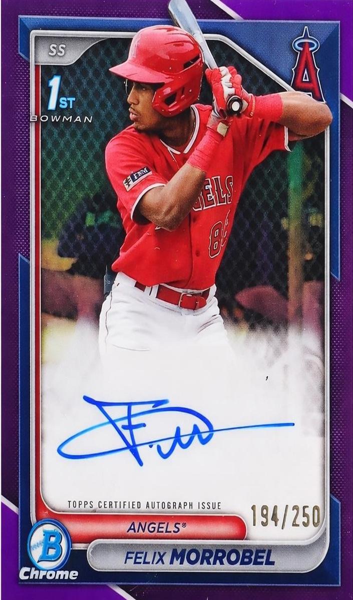 2024 Bowman Chrome Prospects Baseball Purple Felix Morrobel #CPA-FM PSA 10