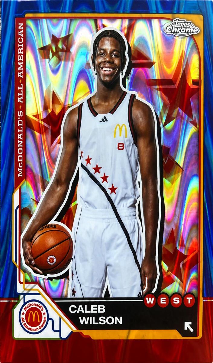 2025 Topps Chrome McDonald's All American Basketball Blue Lava Refractor Caleb Wilson #10