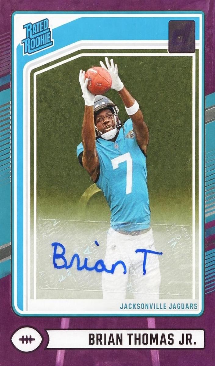 2024 Panini Clearly Donruss Football Purple Brian Thomas Jr. #64 PSA 9