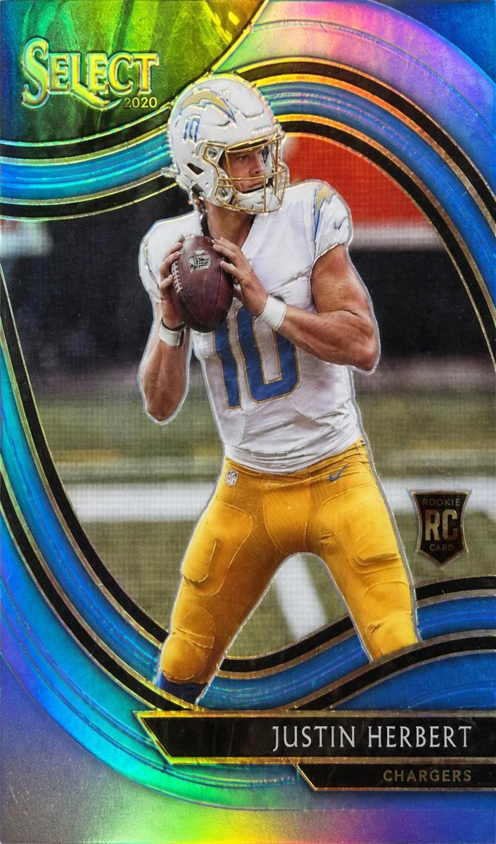 2020 Panini Select Football Light Blue Die Cut Justin Herbert #344 PSA 10