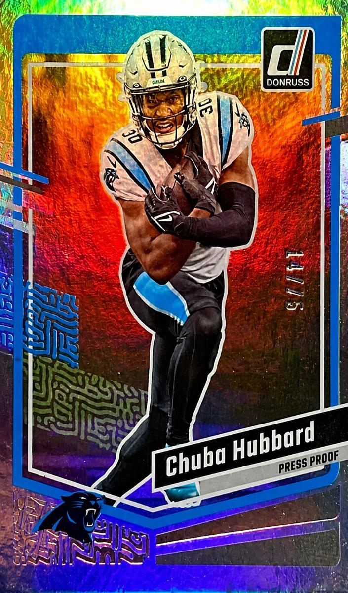 2023 Panini Donruss Football Press Proof Silver Die-Cut Chuba Hubbard #40