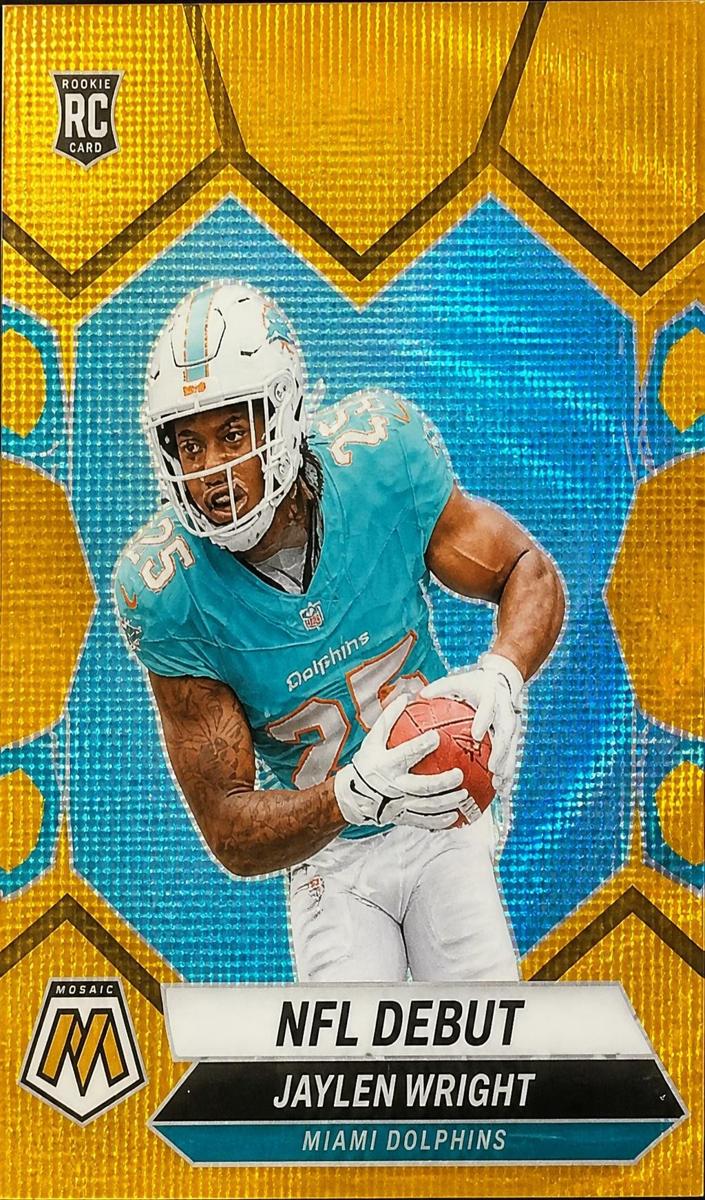 2024 Panini Mosaic Football Gold Wave Jaylen Wright #280 PSA 10