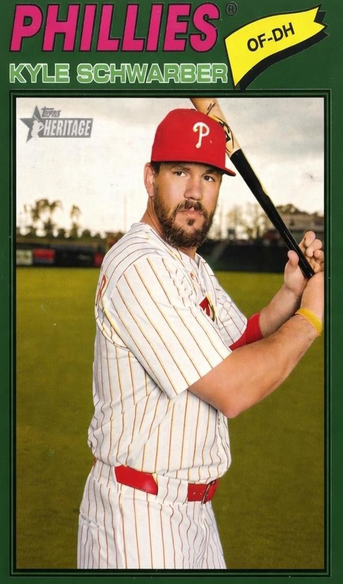 2026 Topps Heritage Baseball Dark Green Bordered Kyle Schwarber #159