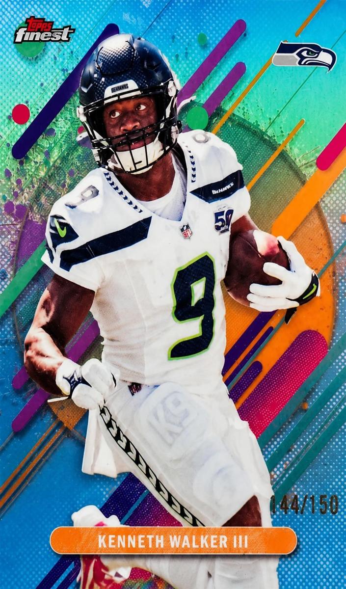 2025 Topps Finest Football Sky Blue Refractor Kenneth Walker III #258
