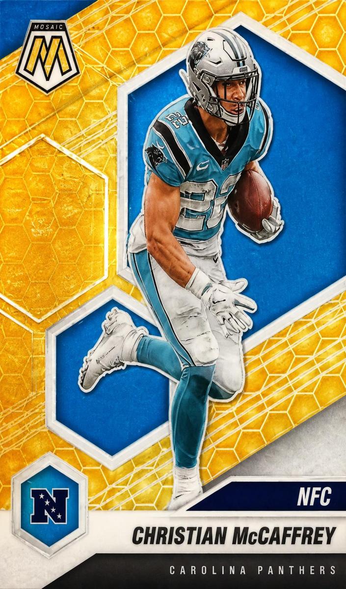 2021 Panini Mosaic Football Honeycomb Christian McCaffrey #210 PSA 10