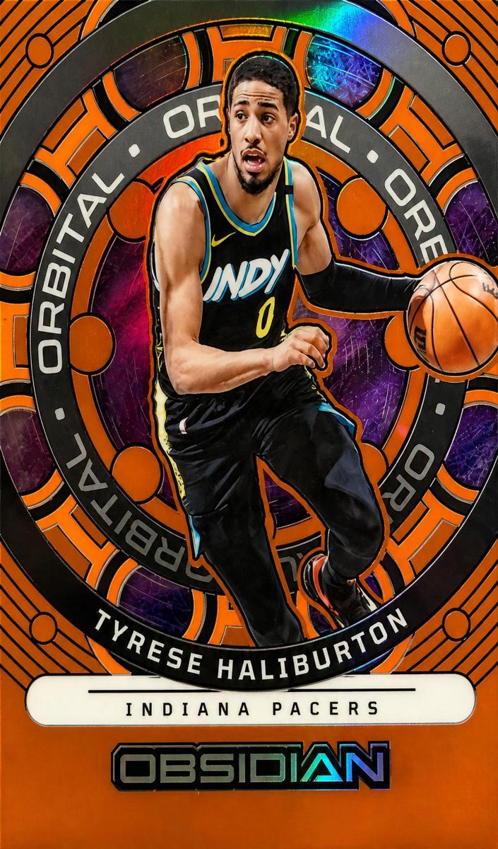 2023 Panini Obsidian Basketball Electric Etch Orange Flood Tyrese Haliburton #2