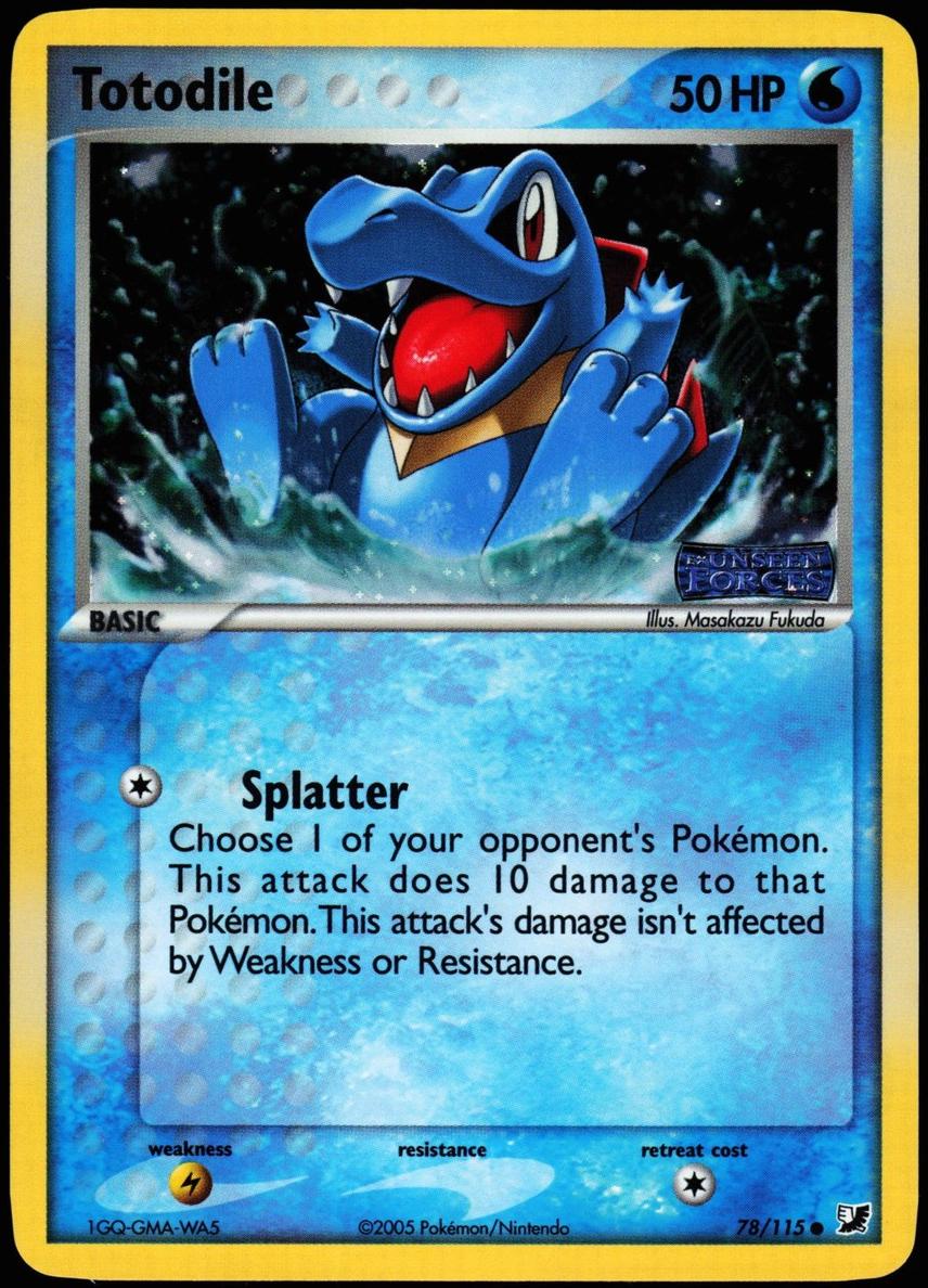 2005 Pokemon EX Unseen Forces Totodile #78