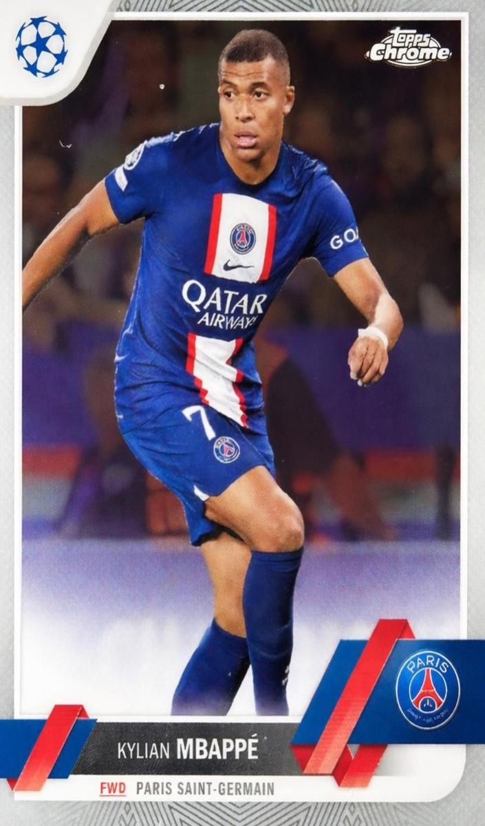 2022 Topps Chrome UEFA Club Competitions Soccer Kylian Mbappe #100 PSA 9