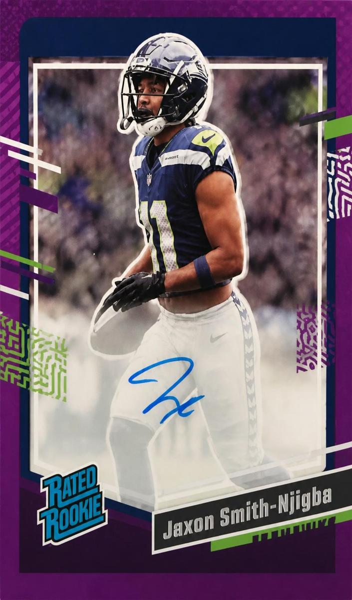2023 Panini Clearly Donruss Football Purple Jaxon Smith-Njigba #67 PSA 10