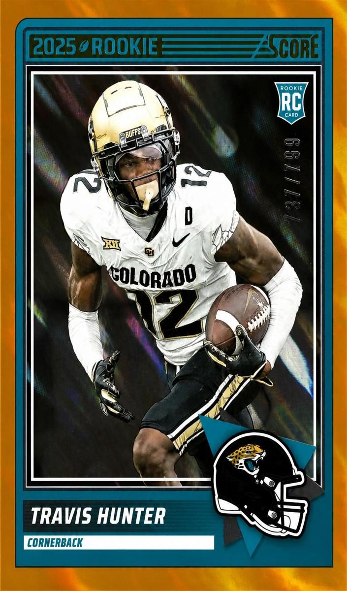2025 Panini Score Football Orange Travis Hunter #20