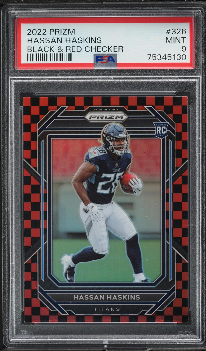 2022 Panini Prizm Football Black and Red Checker Hassan Haskins #326