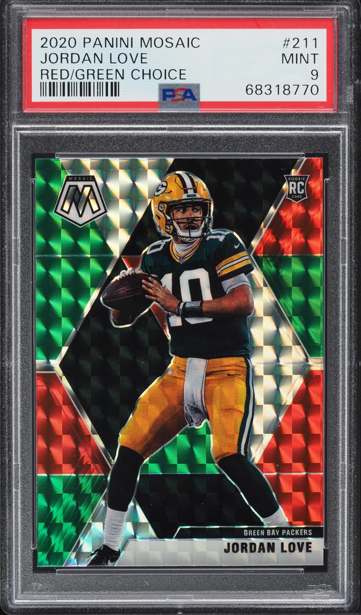 2020 Panini Mosaic Football Choice Red And Green Jordan Love #211 PSA 10