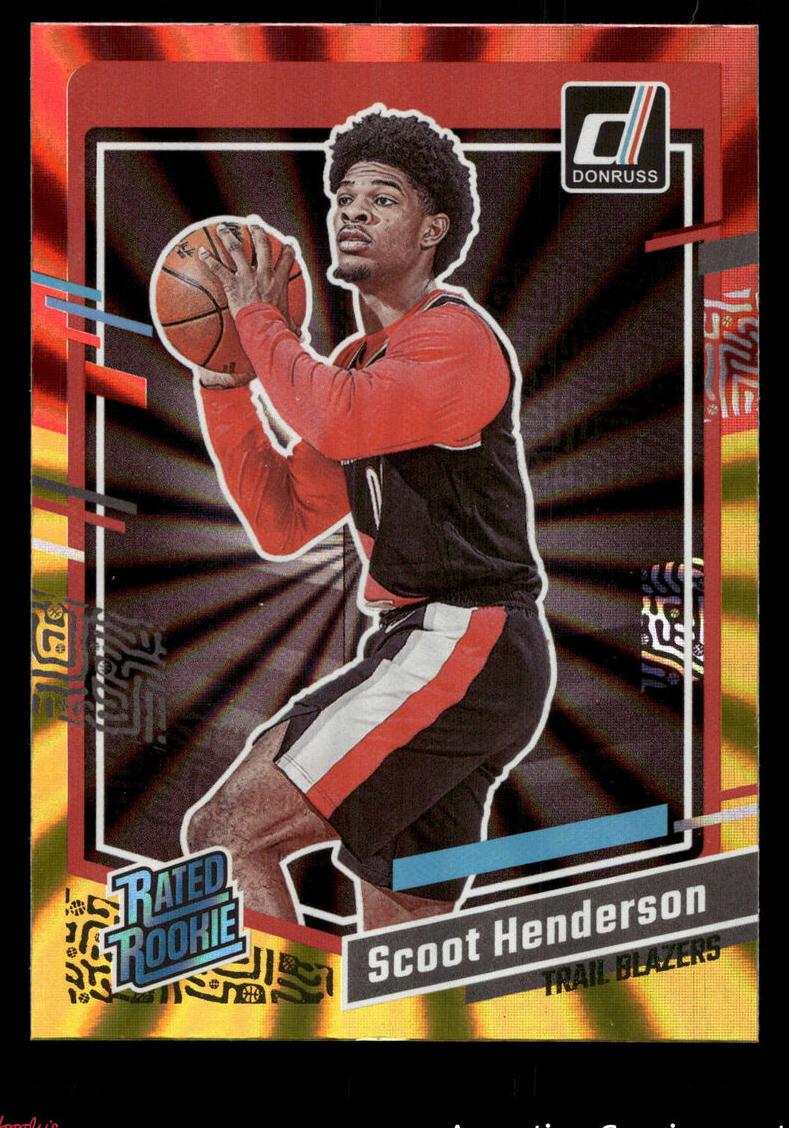 2023 Panini Donruss Basketball Holo Red and Gold Laser Scoot Henderson #250