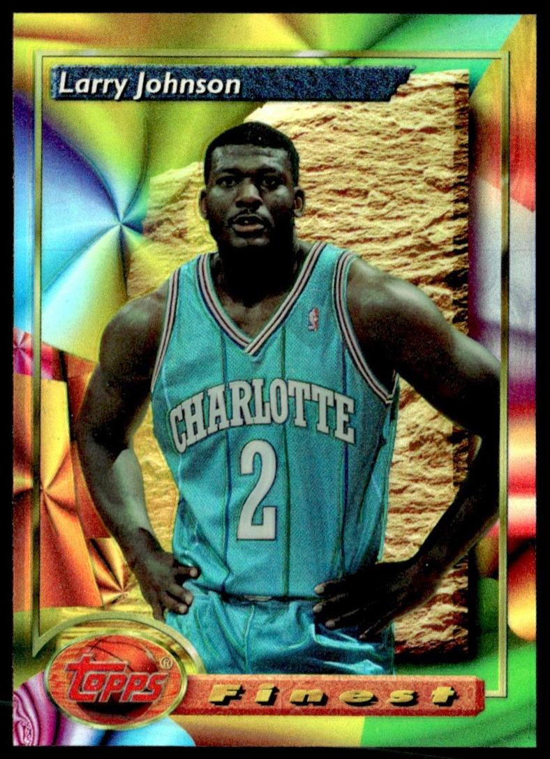 1993 Topps Finest Basketball Refractor Larry Johnson #162 PSA 9