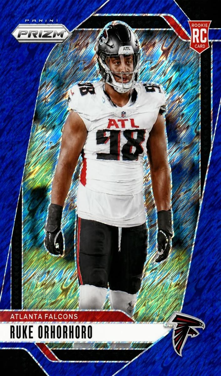 2024 Panini Prizm Football Blue Shimmer Ruke Orhorhoro #386
