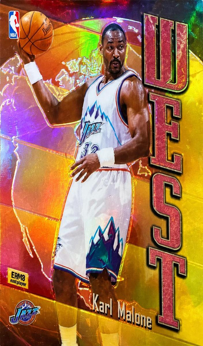 1998 Topps Basketball Refractor Karl Malone #EW19 PSA 9