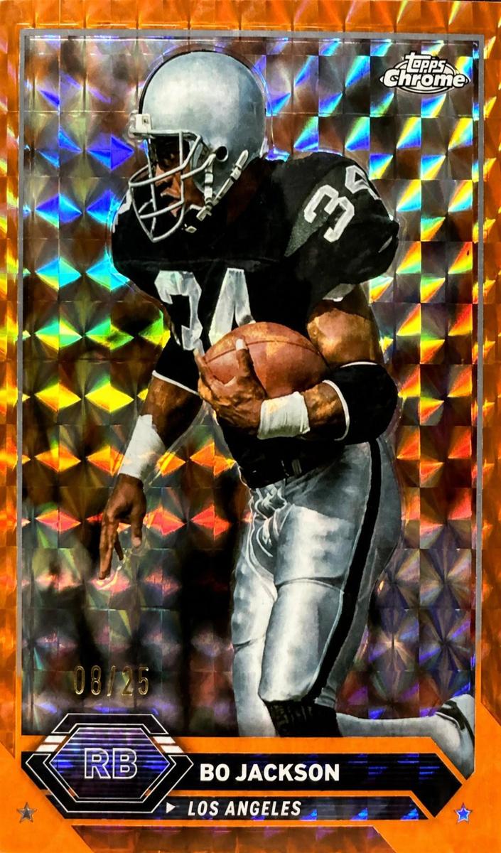 2024 Topps Chrome Football Orange Geometric Refractor Bo Jackson #150
