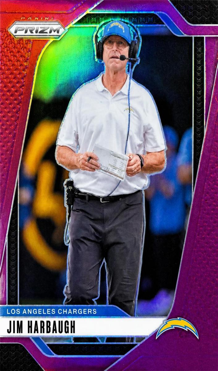 2024 Panini Prizm Football Purple Jim Harbaugh #163