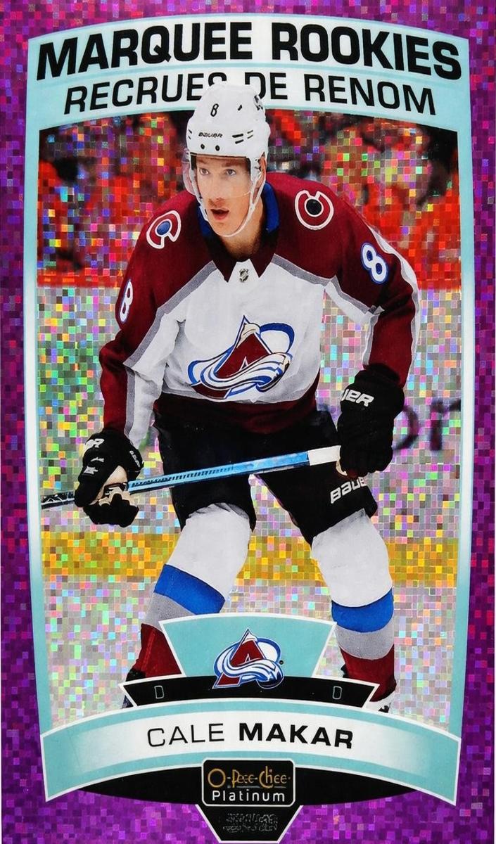 2019 O-Pee-Chee Platinum Hockey Violet Pixels Cale Makar #175 PSA 9