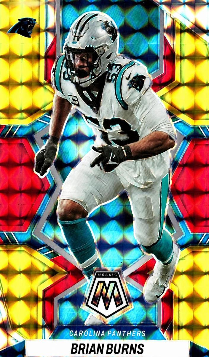 2022 Panini Mosaic Football Choice Fusion Red and Yellow Brian Burns #234