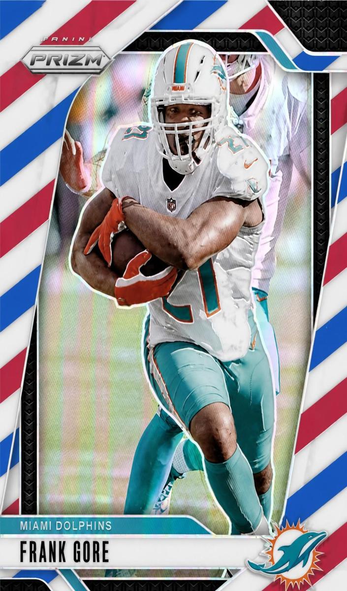 2024 Panini Prizm Football Red White and Blue Frank Gore #184