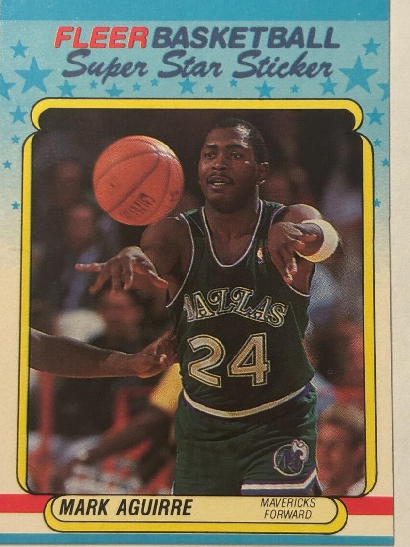 1988 Fleer Sticker Basketball Mark Aguirre #1