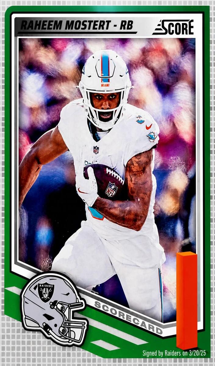 2025 Panini Score Football Scorecard Raheem Mostert #160