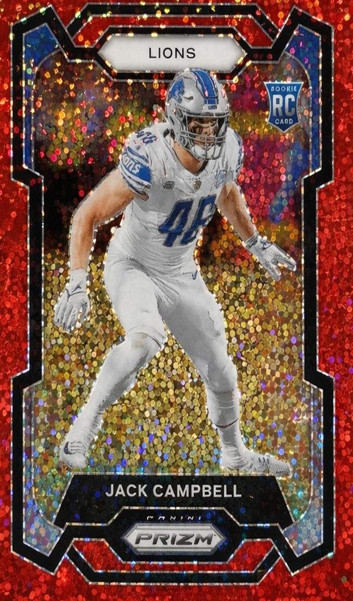 2023 Panini Prizm Football Red Sparkle Jack Campbell #330 PSA 10