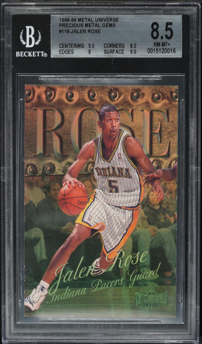 1998 Metal Universe Basketball Precious Metal Gems Jalen Rose #116 BGS 8.5