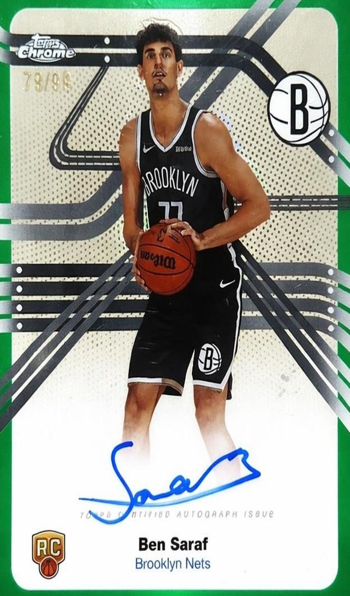 2025 Topps Chrome Basketball Green Refractor Ben Saraf #NS-BS PSA 9