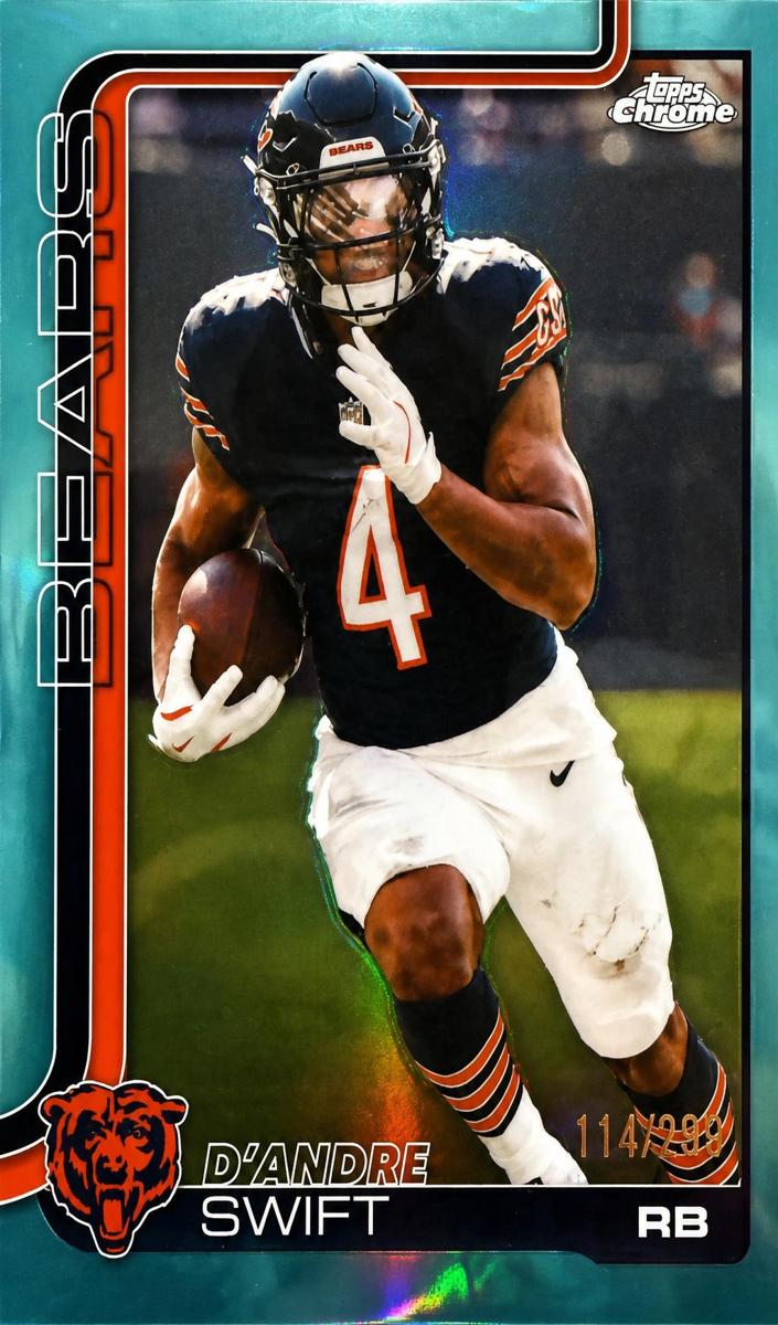2025 Topps Chrome Football Teal Refractor D'Andre Swift #53