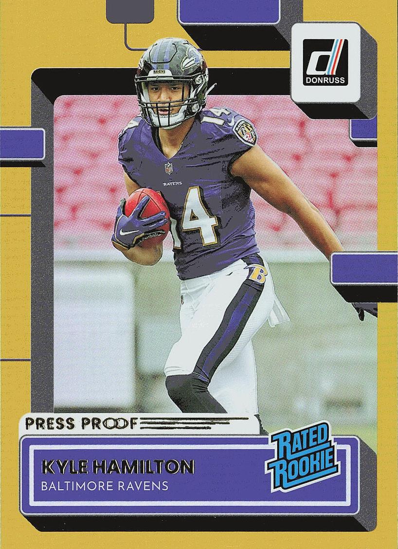 2022 Panini Donruss Football Press Proof Premium Kyle Hamilton #338 CGC 7