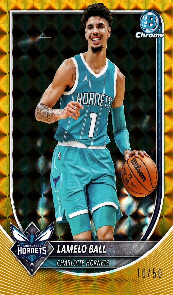 2025 Bowman Basketball Gold Geometric Refractor LaMelo Ball #BCV-86