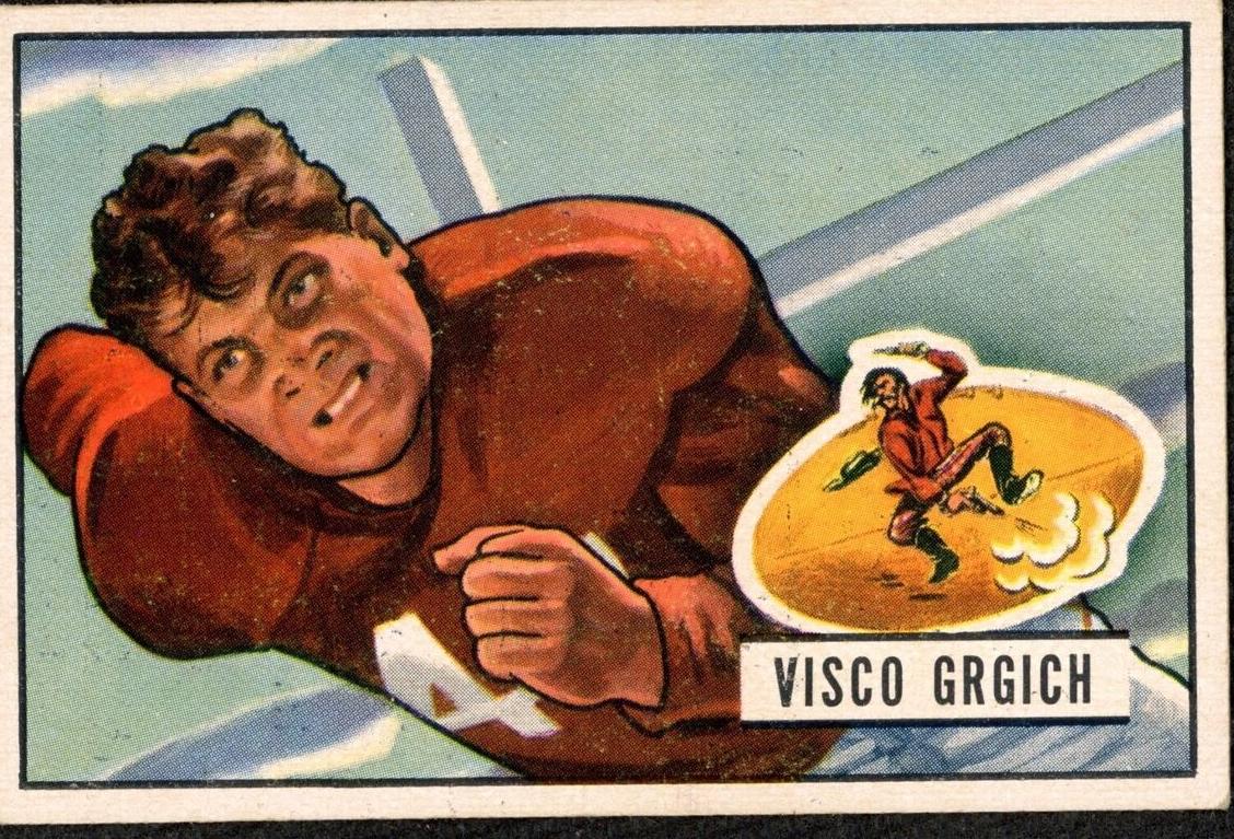 1951 Bowman Football Visco Grgich #68