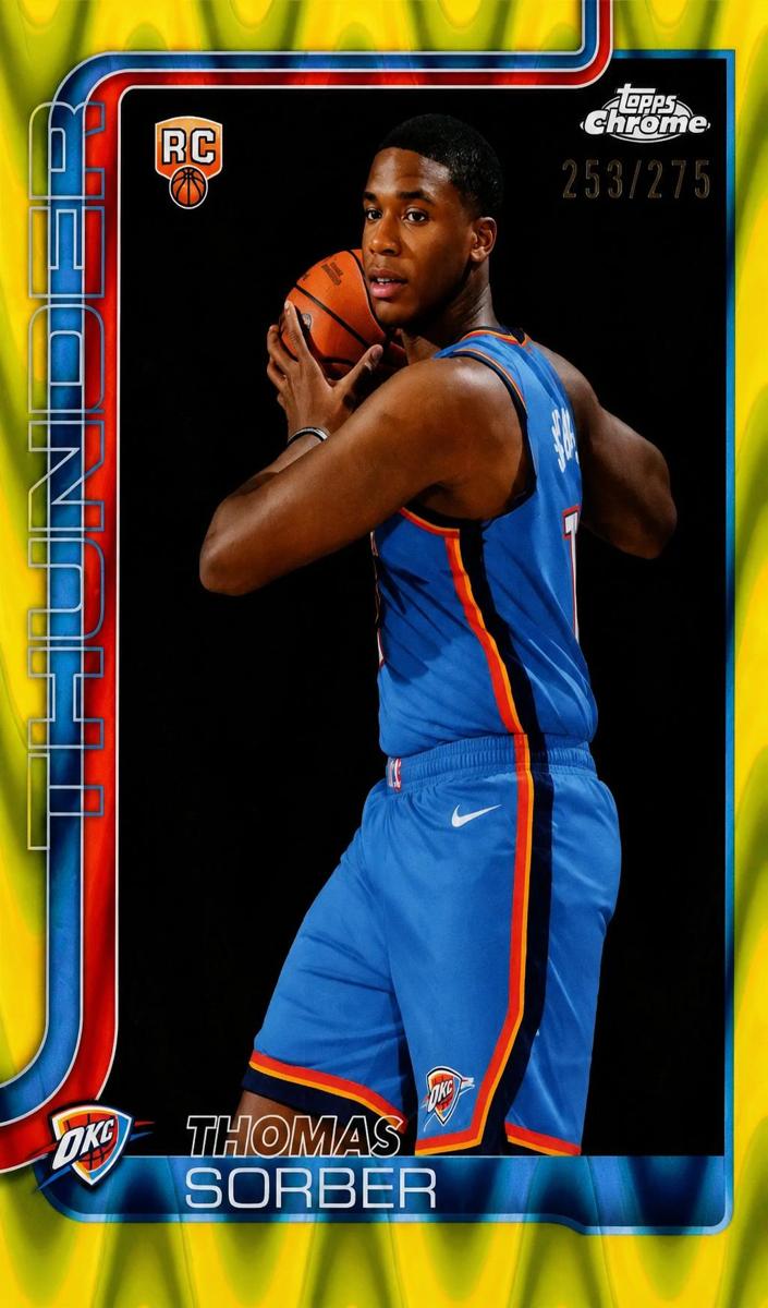 2025 Topps Chrome Basketball RayWave Yellow Refractor Thomas Sorber #265