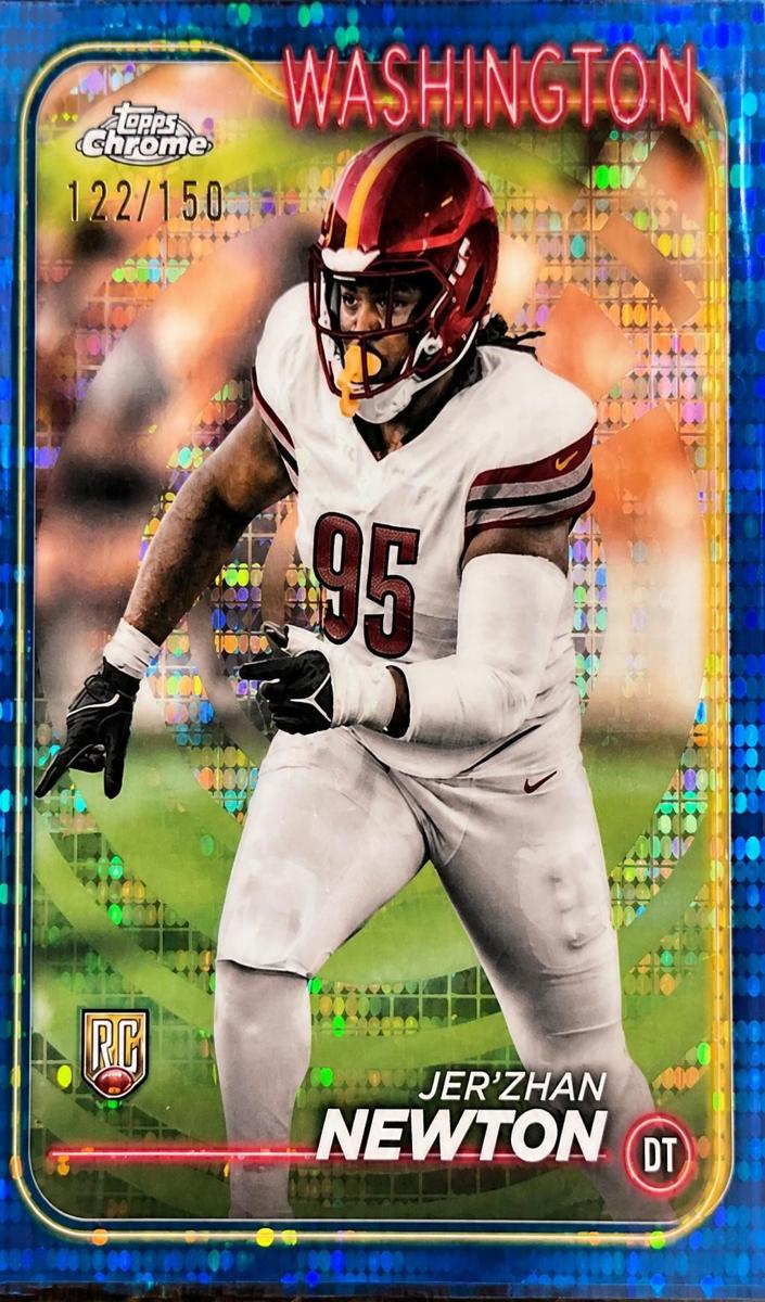 2024 Topps Chrome Football Blue Refractor Jer'Zhan Newton #233
