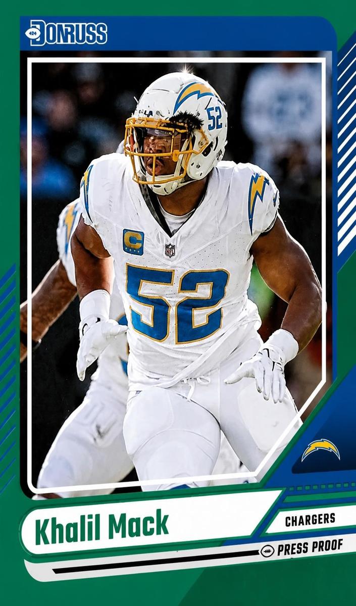 2024 Panini Donruss Football Press Proof Green Khalil Mack #9