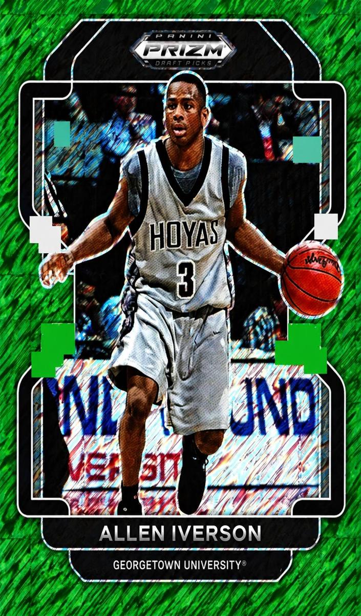 2022 Panini Prizm Draft Picks Basketball Green Shimmer Allen Iverson #1
