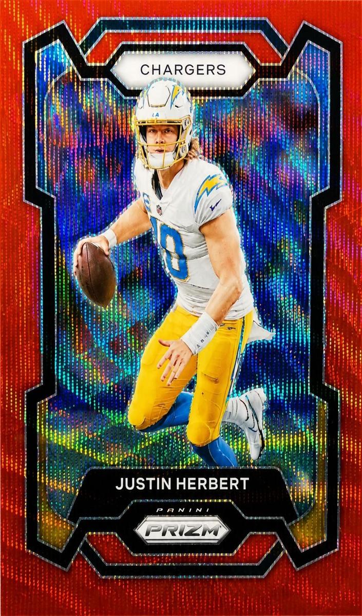 2023 Panini Prizm Football Red Wave Justin Herbert #158 PSA 10
