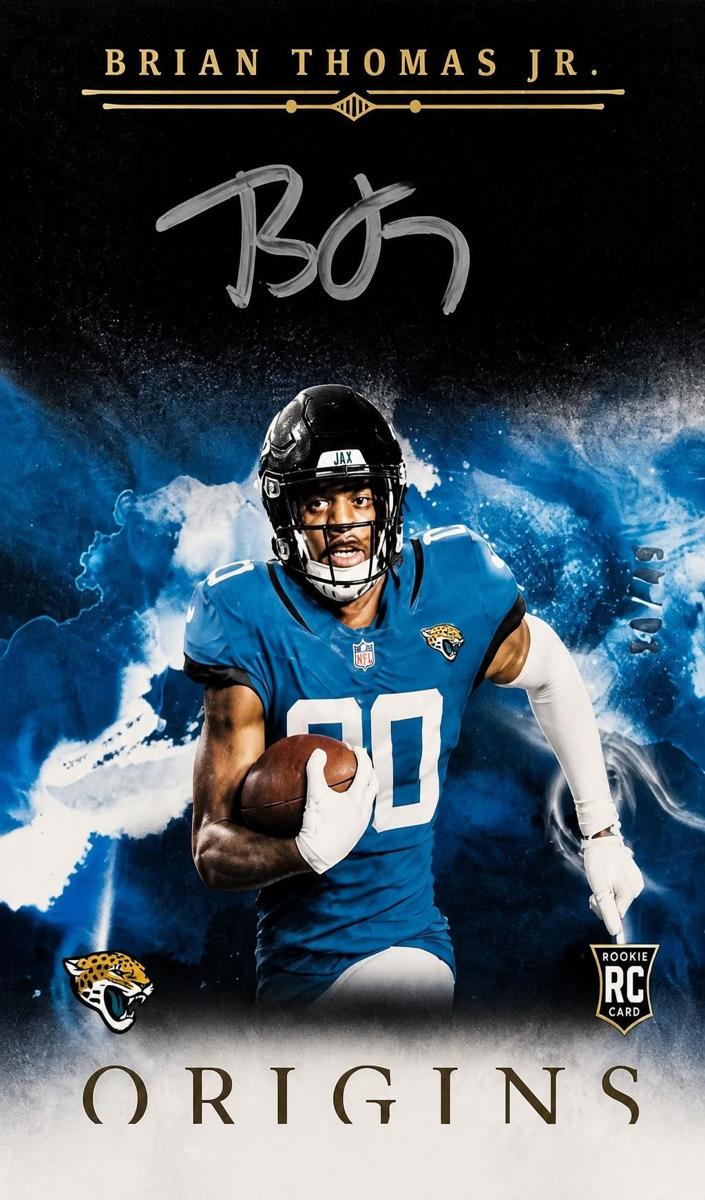 2024 Panini Origins Football Silver Ink Brian Thomas Jr. #OA-BTH PSA 8