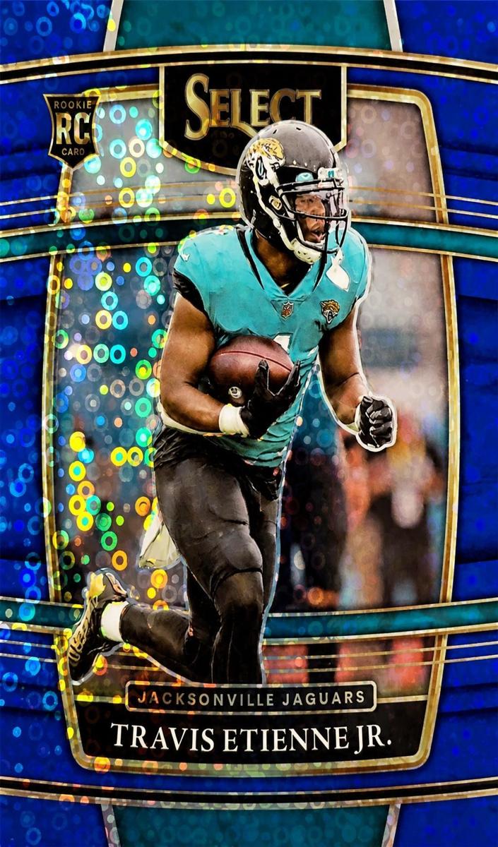 2021 Panini Select Football Disco Blue Travis Etienne Jr. #54 PSA 8.5