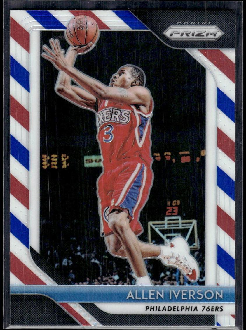 2018 Panini Prizm Basketball Prizms Red White Blue Allen Iverson #45