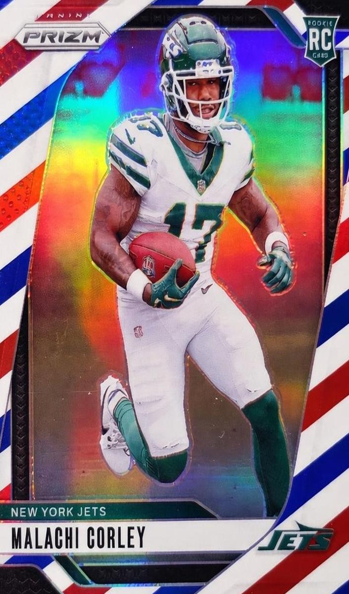 2024 Panini Prizm Football Red White and Blue Malachi Corley #369